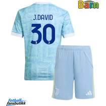 Juventus Jonathan David #30 Bortedraktsett Barn 2025-26 Kortermet (+ Korte bukser)